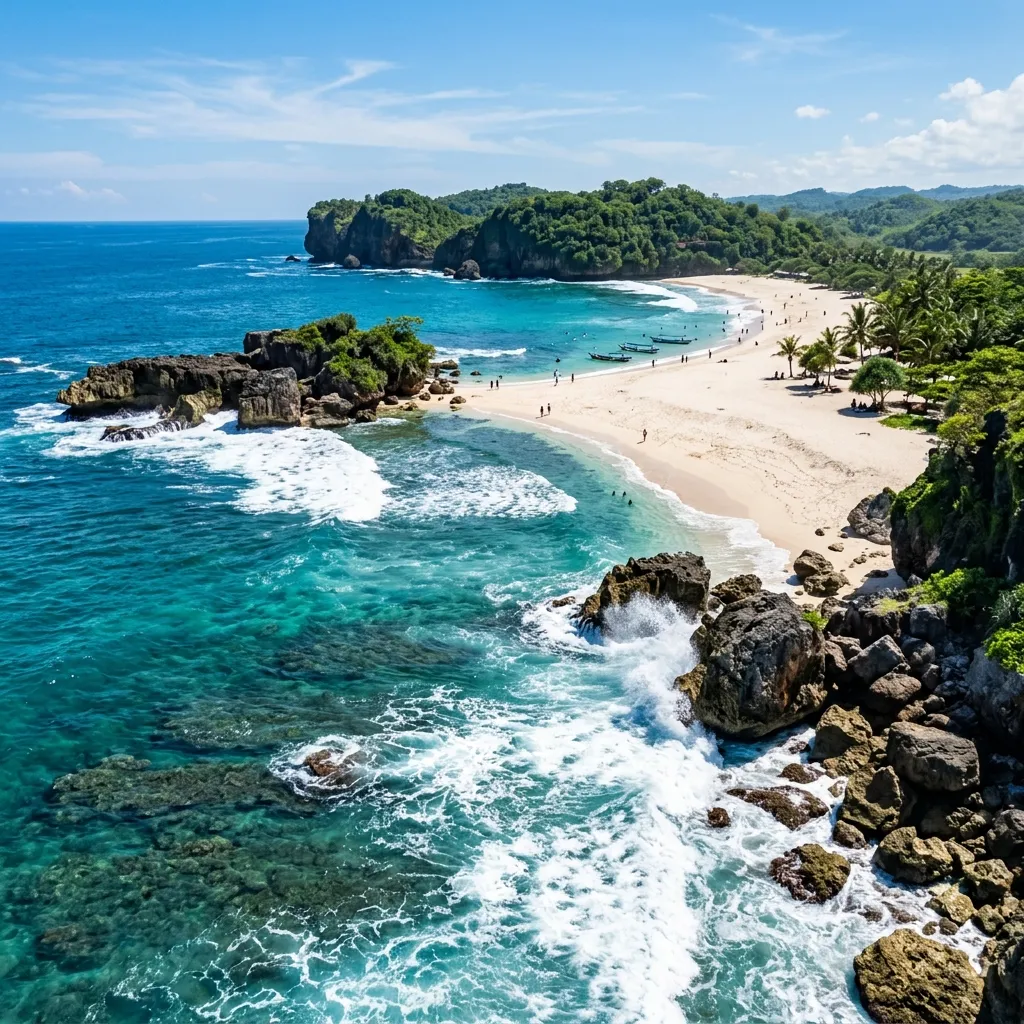 Pemandangan indah wisata pantai Malang Selatan